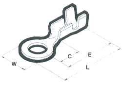 Nichifu Strip Chain Terminals: Rings With Wire Grip     Lineart